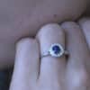 Blossom Style Blue Sapphire proposal Ring