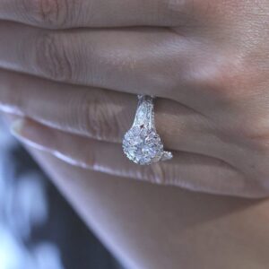 Filigree Moissanite and diamond ring OroSpot