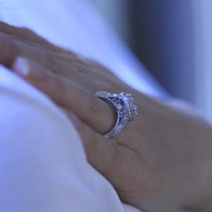 Filigree Vintage Intertwined Engagement Ring