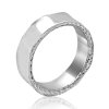 Hand engraved asymmetric wedding ring