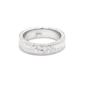 Men's hand Engraved Wedding Ring