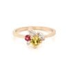 Modern Minimalist Cluster Yellow Sapphire Engagement Ring