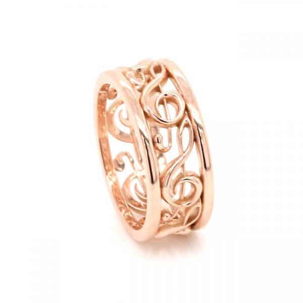 Treble Cleff Gold Wedding Ring OroSpot