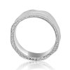 Unique men's wedding band with engraving on the sides