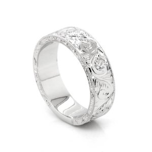 Vintage Hand Engraved Men's Band 6mm