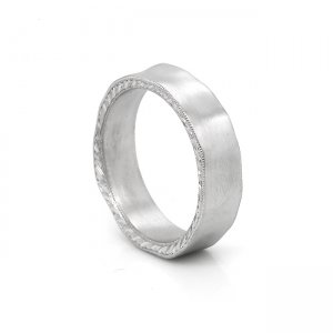 one of a kind vintage wavy men's wedding band
