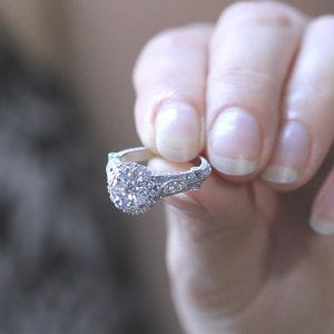 round halo vintage ring OroSpot