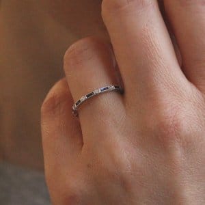 1.5mm blue sapphires and diamond wedding band
