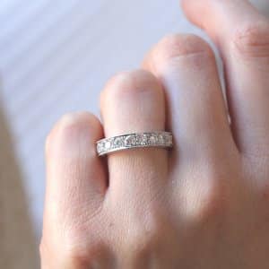 1ct etched and milgrained wedding band OroSpot