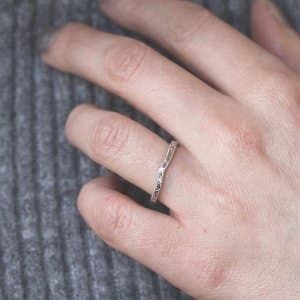 2mm vintage hand carved band