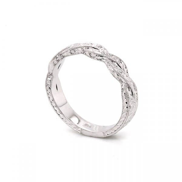 3.5mm Hand Etched braided ring