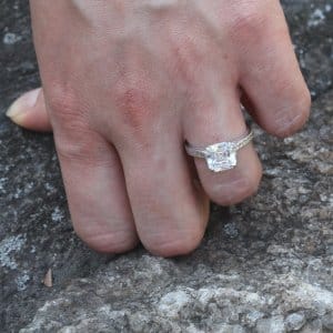 8mm Asscher Moissanite Antique Promise Ring