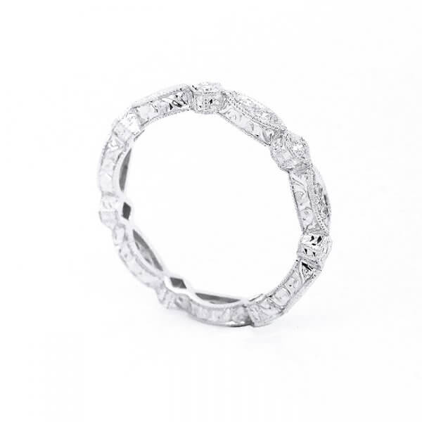 Antique diamond stack wedding ring