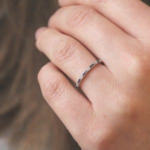 Art Deco diamond and sapphire wedding ring