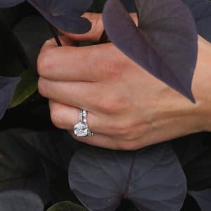 Cathedral Vintage Asscher Ring with Milgrain