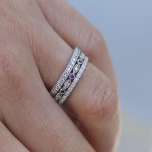 Channel Diamond Eternity Ring with Hand Engraving
