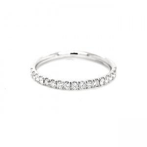 Classic 2mm diamond wedding ring cut down set by OroSpot