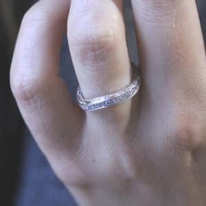 Contour diamond pave wedding ring OroSpot