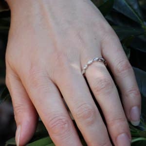 Delicate diamond half way wedding band by OroSpot