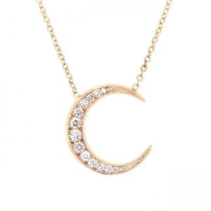 Diamond Crescent Moon Pendant OroSpot