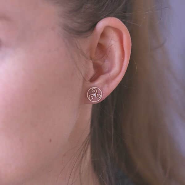 Diamond Spiral Earrings in Gold OroSpot