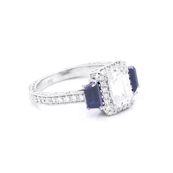 Halo-Emerald-Moissanite-Sapphire-Diamond-Ring