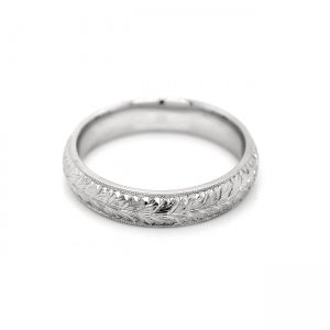 Hand Engraved Rounded Wedding Ring