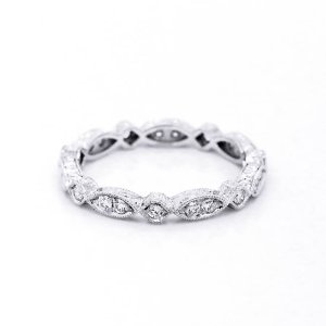 Hexagon Vintage Diamond Eternity Ring