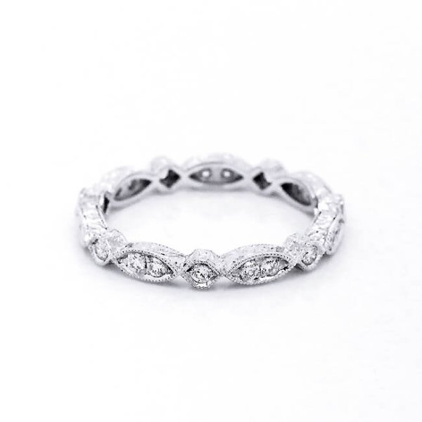 Hexagon Vintage Diamond Eternity Ring