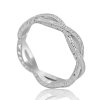 Intertwined engraved antique wedding band