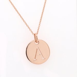 Letter Charm Gold Disc Pendant Whole Alphabet