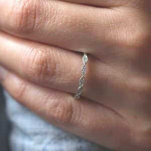 Marquise section diamond 12 way band 2mm