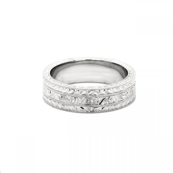 milgrained antique guys wedding band