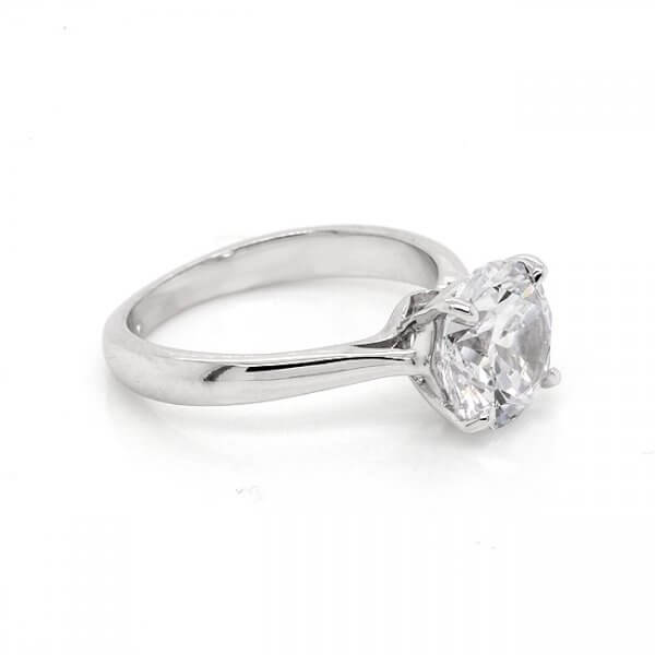 Modern Round MOissanite Engagement Ring