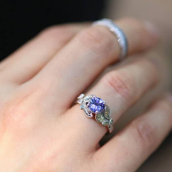 Nature inspired Tanzanite engagement ring OroSpot