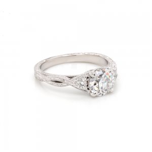 OEC Moissanite Hand Engraved Ring