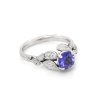 Organic leaves Tanzanite promise ring OroSpot