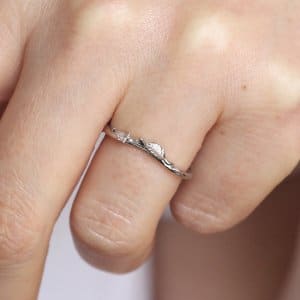 Simplistic and delicate organic wedding band