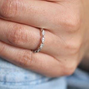 Skinny, elegant delicate diamond band