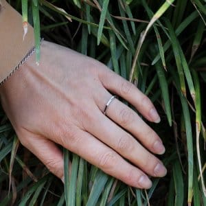 Skinny stack diamond wedding ring