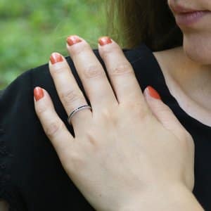 Stack etched milgrain diamond eternity ring 2.1mm OroSpot