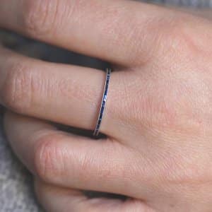 Stackable 1.3mm French Cut Sapphire Eternity Ring