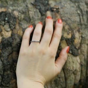 Stackable black diamond channel band OroSpot
