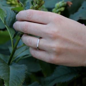 Stackable octagon diamond thin band 1.3mm