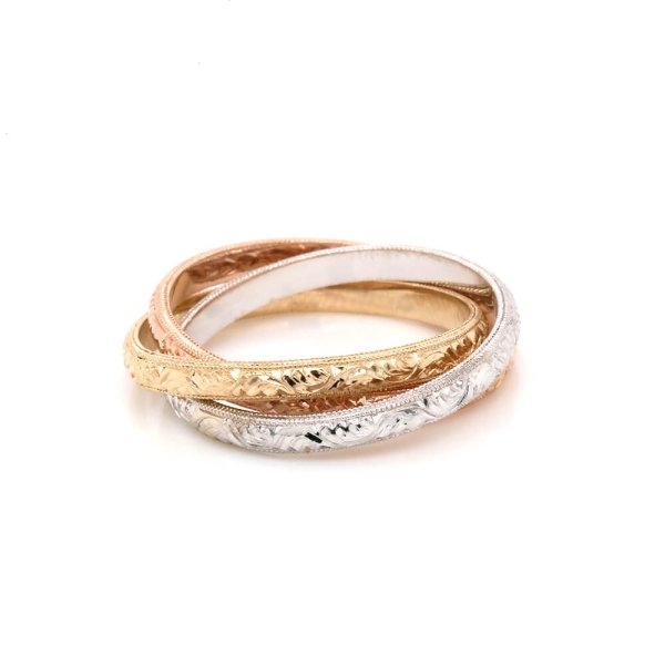 Tri Color Rolling rings gold