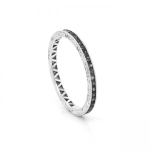Vintage Black Diamond Channel Eternity band
