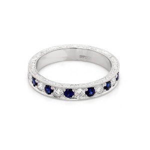 Vintage Diamond and sapphire wedding ring OroSpot