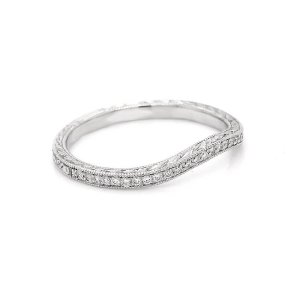 Vintage Engraved Curved Wedding Ring Guard OroSpot