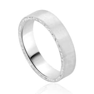 Vintage brushed men's wedding ring