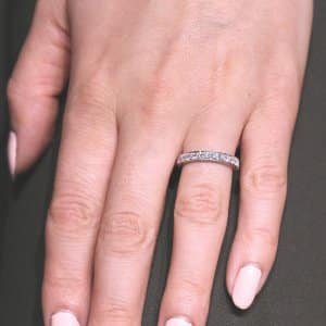 Vintage diamond pave engraved wedding ring